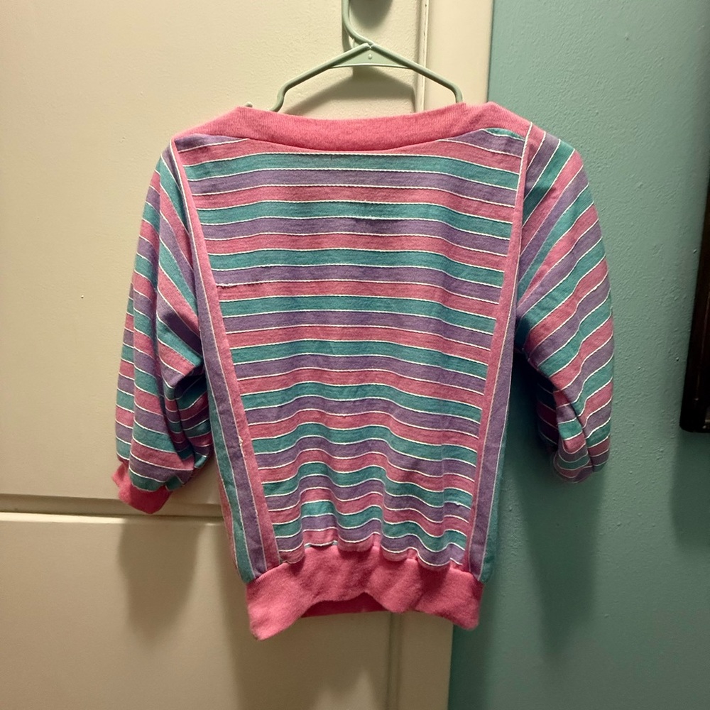 Women's Striped Pink and Blue Sweater